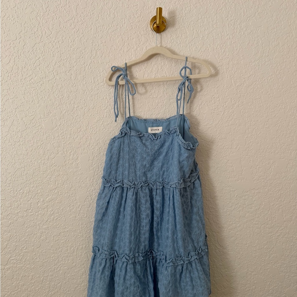 Storia Light Blue Mini Dress